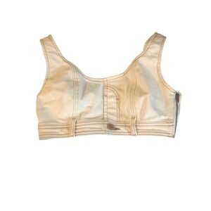 Wild Fable Denim Crop Top Cream white side Zip gorpcore utility corset spring XS